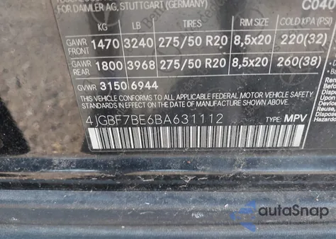 2011 Mercedes-Benz Gl 450 4Matic from USA, damaged, VIN 4JGBF7BE6BA631112